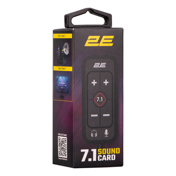 Gaming Sound Card 2E 2E-SCG-C001, 7.1, 3.5mm, USB-A, Black