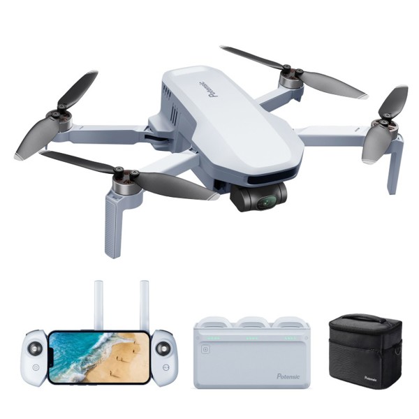 დრონის კომპლექტი Potensic APM1510312 ATOM Fly More Combo, PixSync 3.0, Drone Combo, Grey