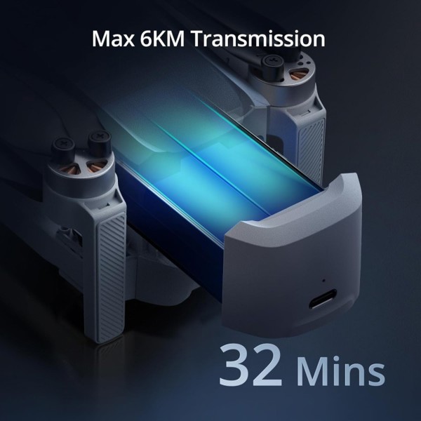 დრონის კომპლექტი Potensic APM1510312 ATOM Fly More Combo, PixSync 3.0, Drone Combo, Grey