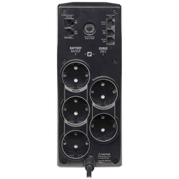 უწყვეტი კვების წყარო APC br900g-gr Power-Saving Back-UPS Pro 900, Line interactive, 900/540W, USB, 5xSchuko, LCD, UPS, Black