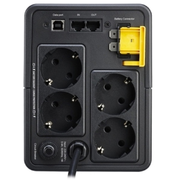უწყვეტი კვების წყარო APC bx750mi-gr Back-UPS, Line interactive, 750VA/410W, 4xSchuko, UPS, Black