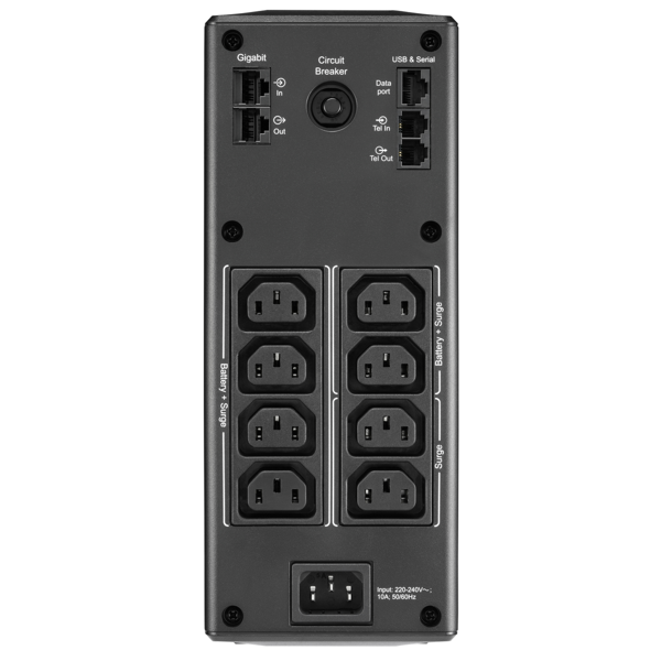 უწყვეტი კვების წყარო APC br1600mi Back UPS Pro, Line interactive, 1600VA/960W, USB, LCD, UPS, Black