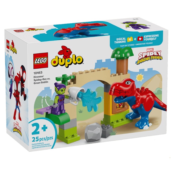 ასაწყობი კონსტრუქცია Lego 10463 DUPLO Disney Dinosaur Spidey-Rex vs. Green Goblin, Prefabricated Construction