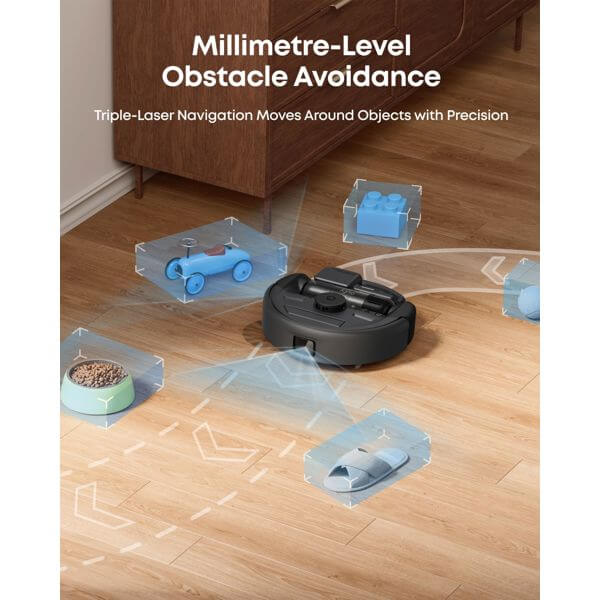 Robot Vacuum Cleaner Eufy T2070G10 3-in-1 E 20, 30000Pa, LiDAR, Black