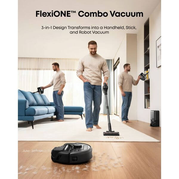 Robot Vacuum Cleaner Eufy T2070G10 3-in-1 E 20, 30000Pa, LiDAR, Black