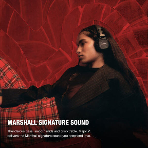 ყურსასმენი Marshall 1006832 MAJOR V, Headset, Wireless, Bluetooth, 3.5mm, Black