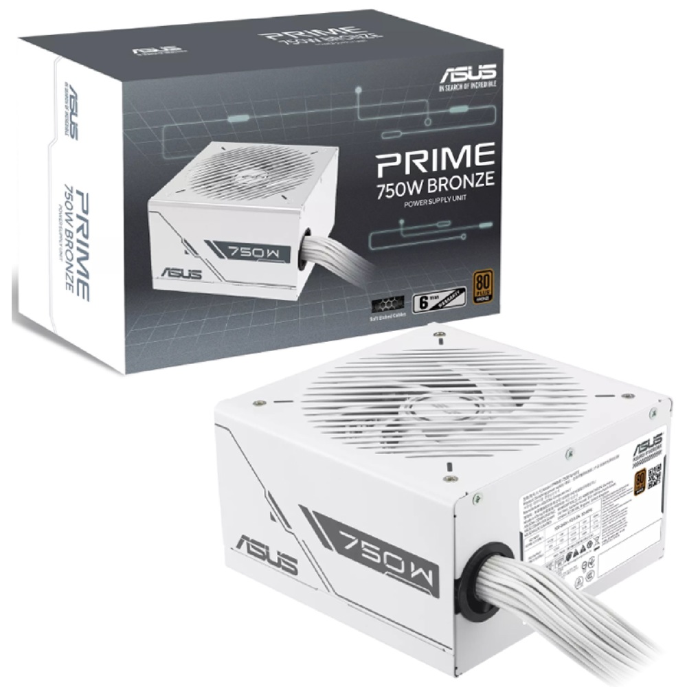 Power Supply Asus 90YE00Y3-B0NA00 PRIME, 750W, 80 PLUS Bronze, White
