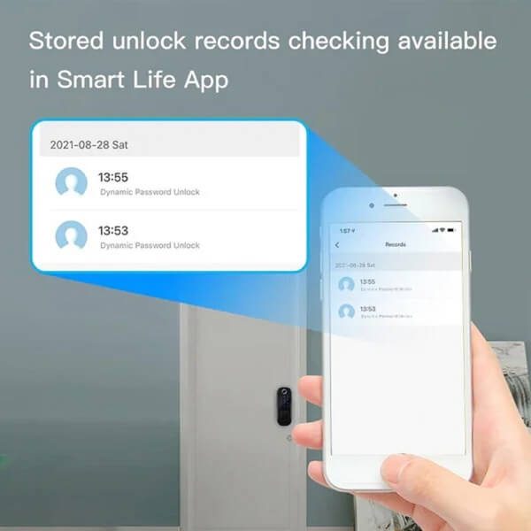 კარის ჭკვიანი საკეტი Moes WDL-R5-2-MS, Smart Door Lock, Black