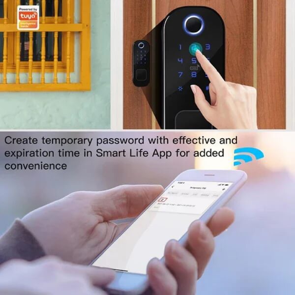 კარის ჭკვიანი საკეტი Moes WDL-R5-2-MS, Smart Door Lock, Black
