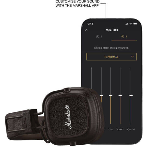 Headset Marshall 1006834 MAJOR V, Wireless, Bluetooth, 3.5mm, Brown
