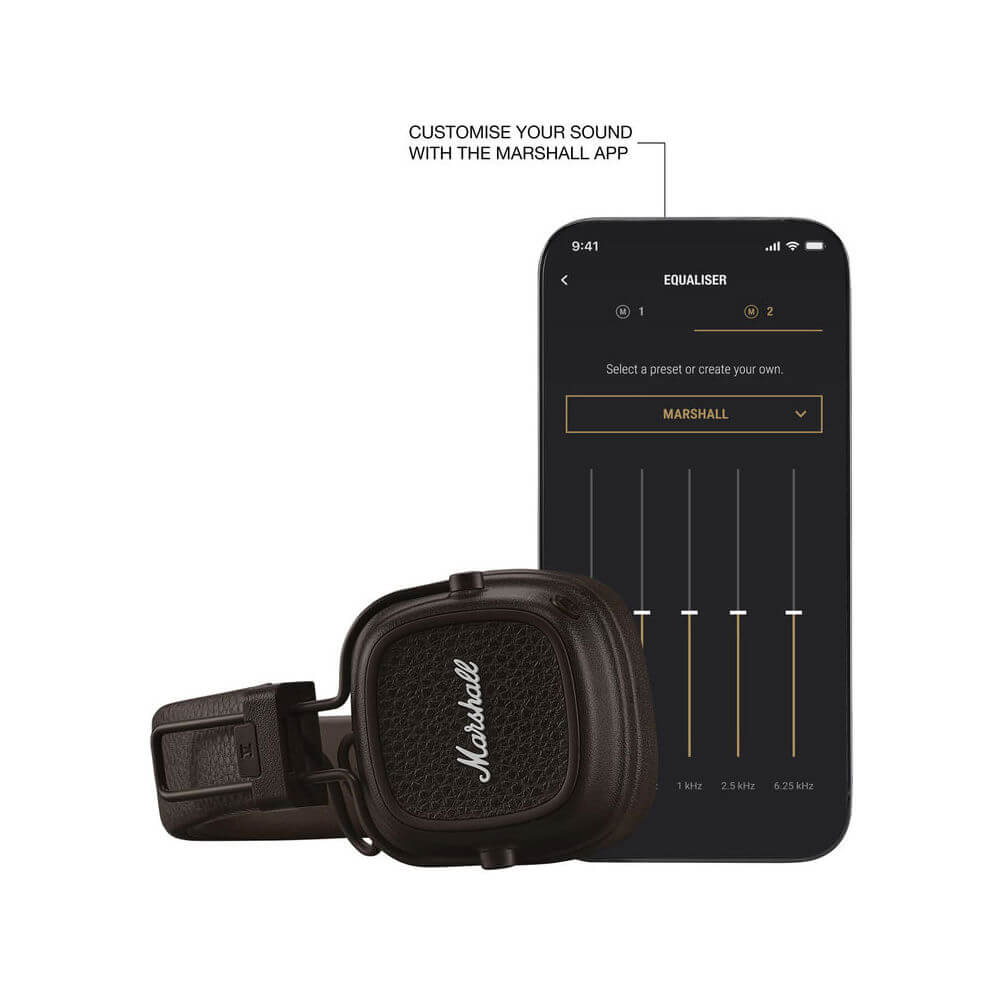 ყურსასმენი Marshall 1006834 MAJOR V, Headset, Wireless, Bluetooth, 3.5mm, Brown