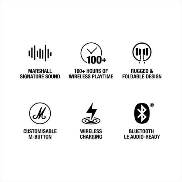ყურსასმენი Marshall 1006834 MAJOR V, Headset, Wireless, Bluetooth, 3.5mm, Brown