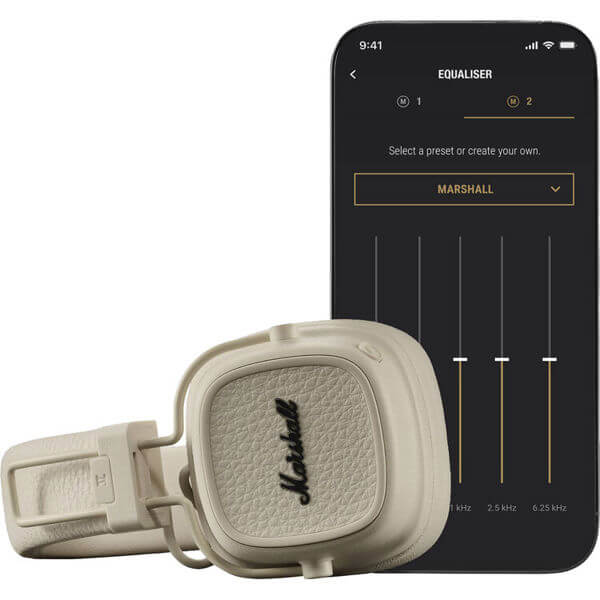 ყურსასმენი Marshall 1006833 MAJOR V, Headset, Wireless, Bluetooth, 3.5mm, Cream