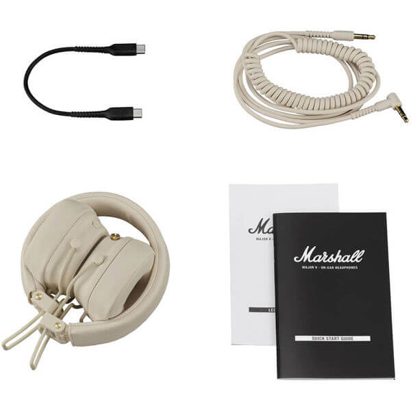 ყურსასმენი Marshall 1006833 MAJOR V, Headset, Wireless, Bluetooth, 3.5mm, Cream