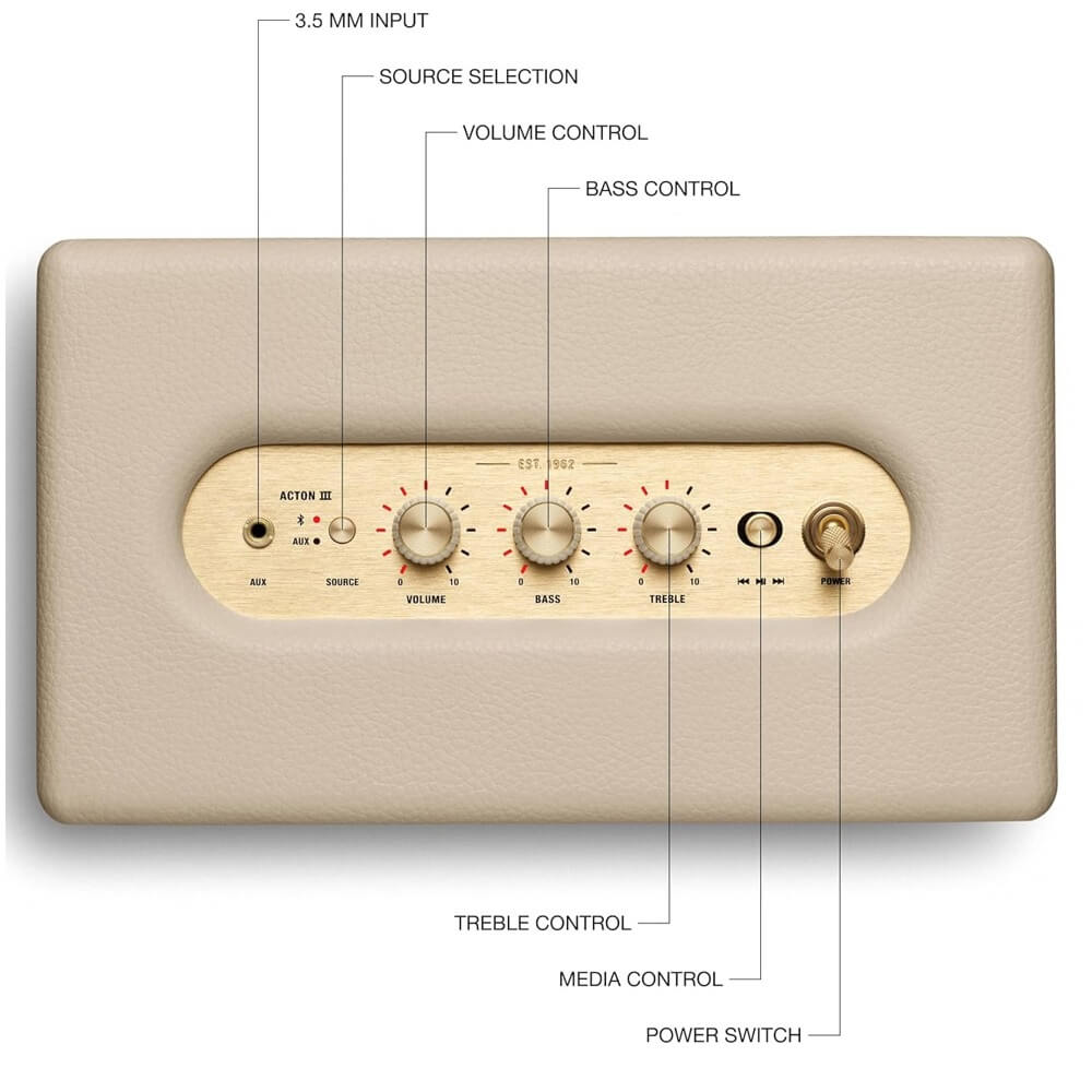 Speaker Marshall 1006005 ACTON III, 60W, Bluetooth, Cream
