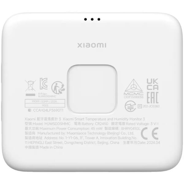 Temperature and Humidity Monitor Xiaomi BHR9041GL, White