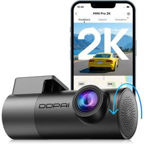 მანქანის ვიდეო რეგისტრატორი DDPAI Mini Pro 2K, 140° WIFI, Dash Cam, Car Video Recorder, Black