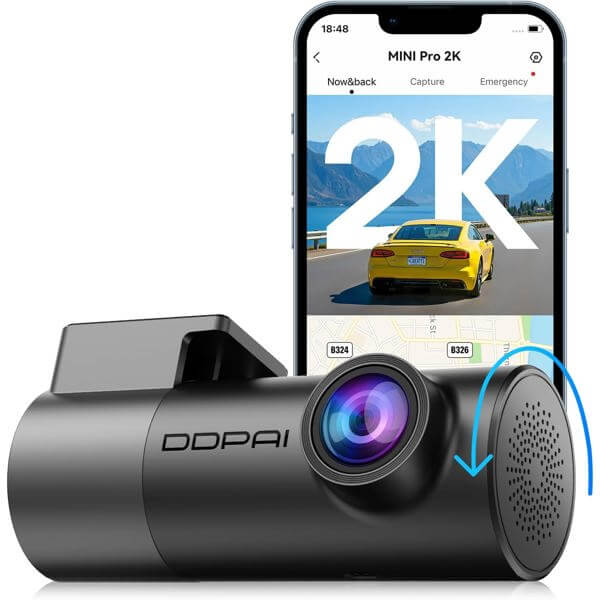 მანქანის ვიდეო რეგისტრატორი DDPAI Mini Pro 2K, 140° WIFI, Dash Cam, Car Video Recorder, Black