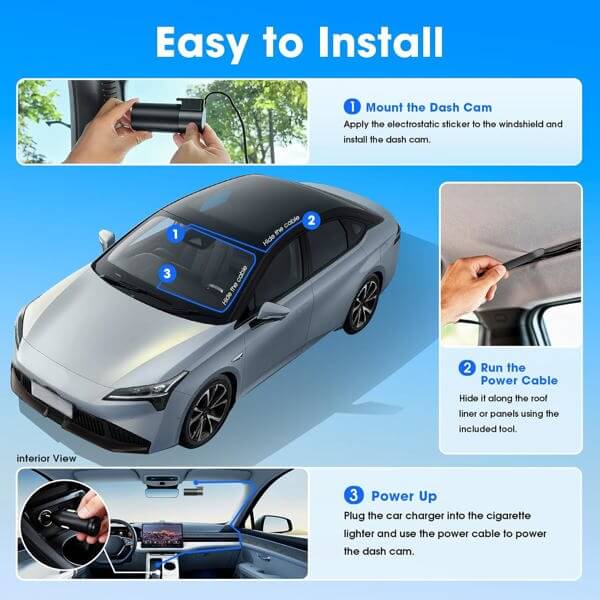 მანქანის ვიდეო რეგისტრატორი DDPAI Mini Pro 2K, 140° WIFI, Dash Cam, Car Video Recorder, Black
