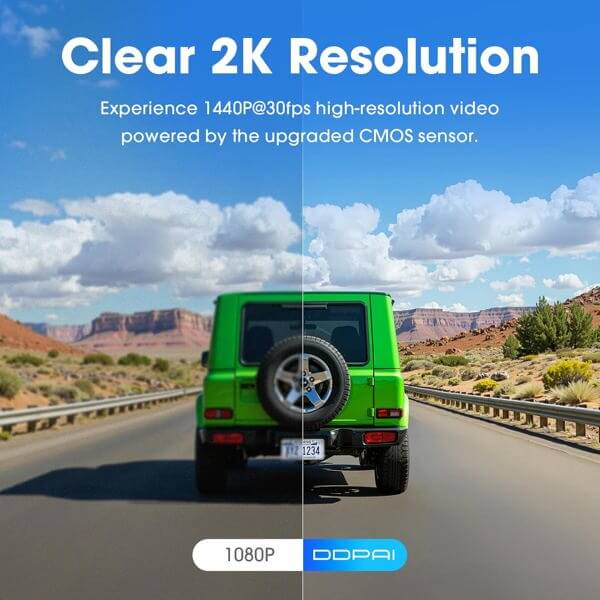 მანქანის ვიდეო რეგისტრატორი DDPAI Mini Pro 2K, 140° WIFI, Dash Cam, Car Video Recorder, Black