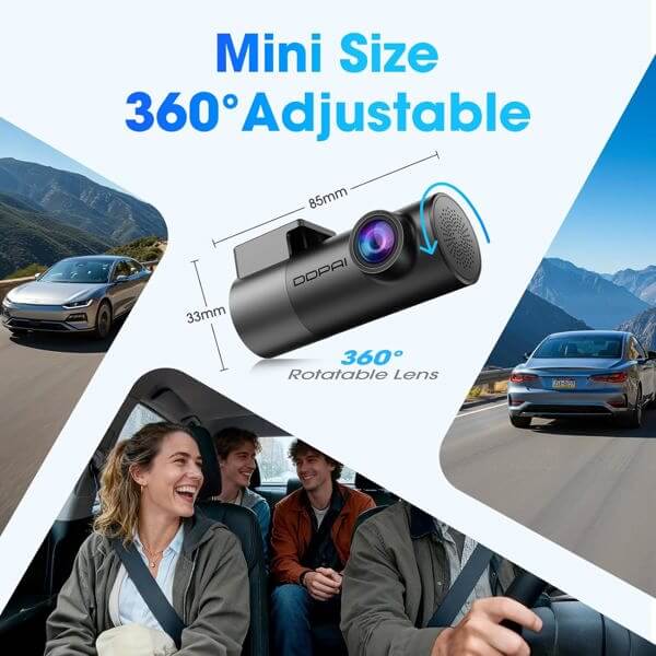 მანქანის ვიდეო რეგისტრატორი DDPAI Mini Pro 2K, 140° WIFI, Dash Cam, Car Video Recorder, Black