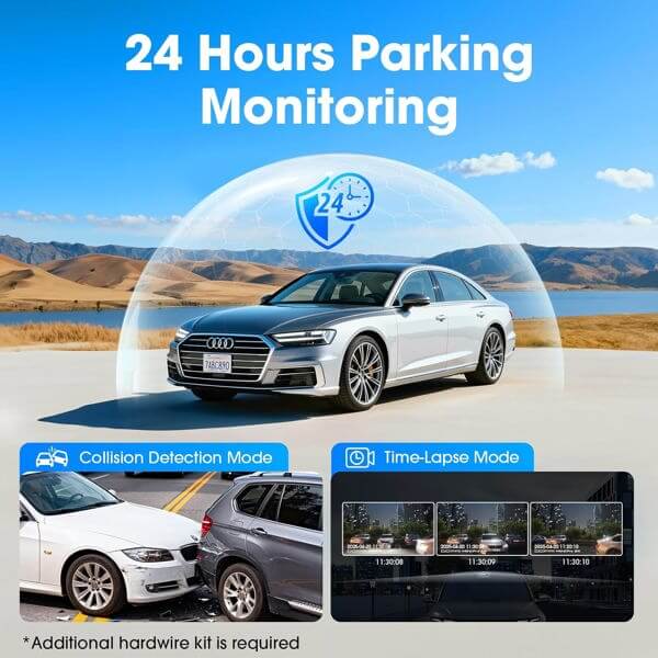 მანქანის ვიდეო რეგისტრატორი DDPAI Mini Pro 2K, 140° WIFI, Dash Cam, Car Video Recorder, Black