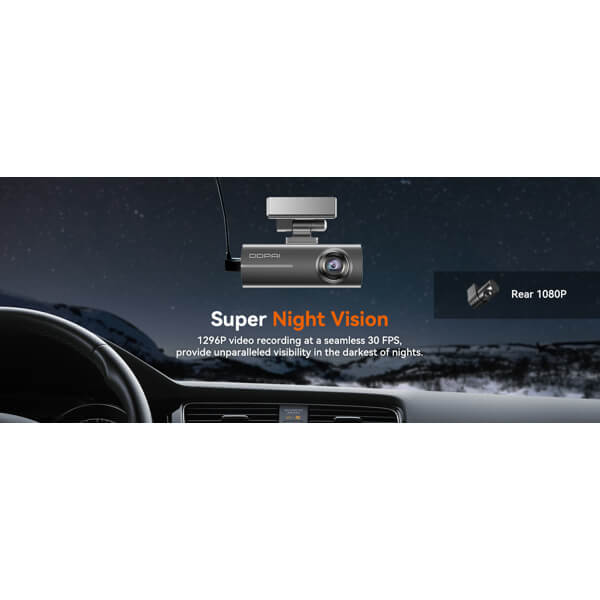 მანქანის ვიდეო რეგისტრატორი DDPAI N1 Dual 1296P FHD Dash Cam 135°, WIFI Front and Rear Cam, Car Video Recorder, Black