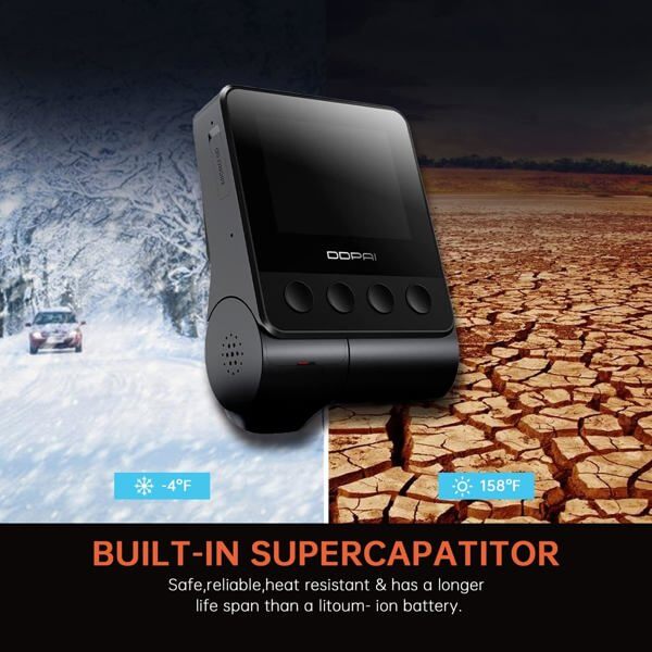 მანქანის ვიდეო რეგისტრატორი DDPAI Z40 GPS DUAL, 140°, WIFI, GPS, Front and Rear Cam, Car Video Recorder, Black
