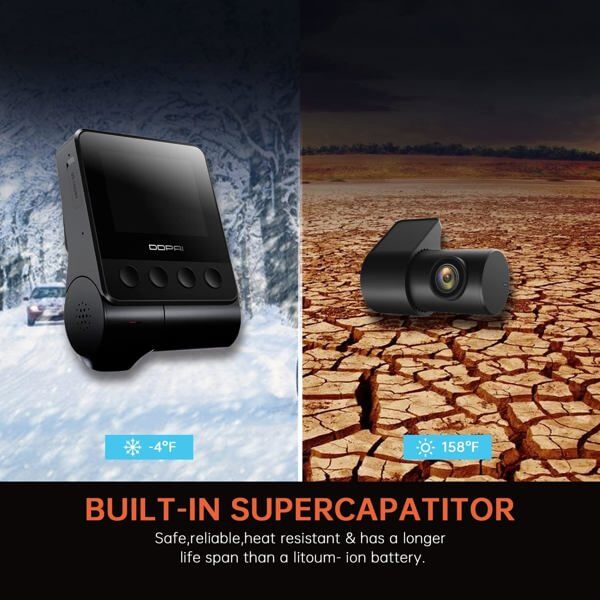 მანქანის ვიდეო რეგისტრატორი DDPAI Z40 GPS DUAL, 140°, WIFI, GPS, Front and Rear Cam, Car Video Recorder, Black