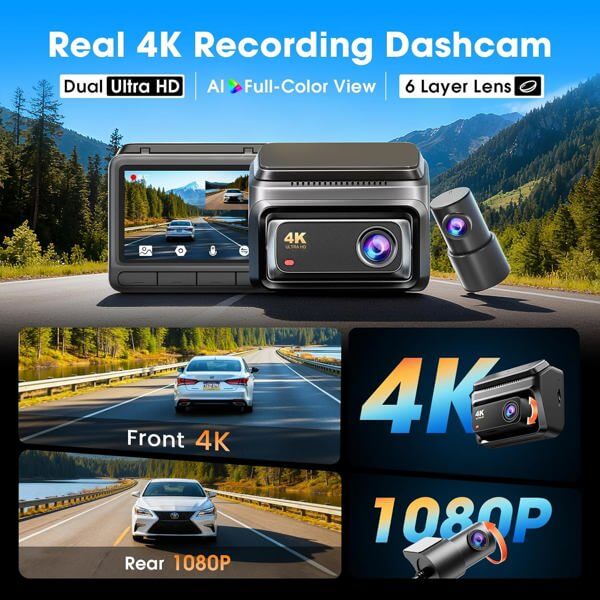 ვიდეო რეგისტრატორი DDPAI Z60 2026 4K Dashcam 140°, WIFI GPS, Bluetooth Front and Rear Cam, Car Video Recorder, Black