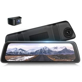 მანქანის ვიდეო რეგისტრატორი DDPAI Mola E3, 130° WIFI, 9.35" Full Touch Screen Streaming Rear View Mirror, Car Video Recorder, Black