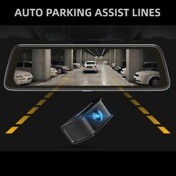 მანქანის ვიდეო რეგისტრატორი DDPAI Mola E3, 130° WIFI, 9.35" Full Touch Screen Streaming Rear View Mirror, Car Video Recorder, Black