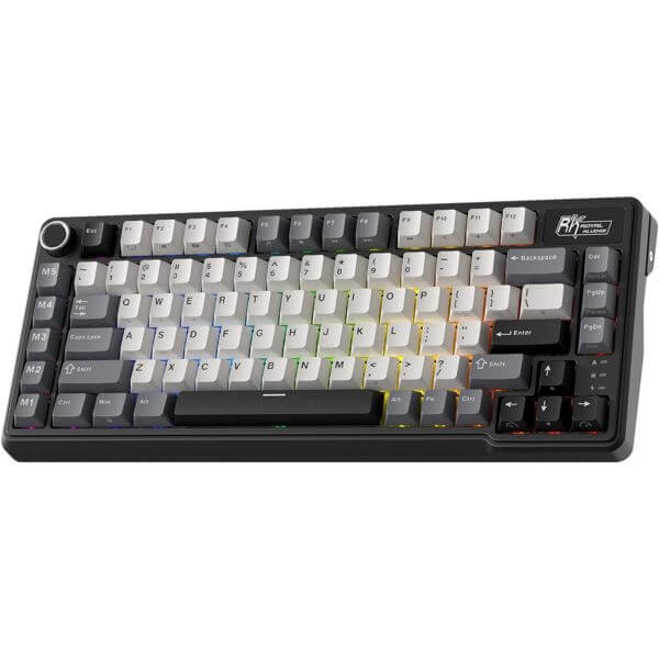 Mechanical Keyboard Royal Kludge RK L75 RGB, Beige Switch, Hot Swappable, Wireless, Type-C, Bluetooth, 2.4GHz, Knight Black