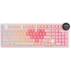Mechanical Keyboard Royal Kludge RK N99 RGB, Cream Switch, Hot Swappable, Wireless, Type-C, Bluetooth, 2.4GHz, Pink Melody