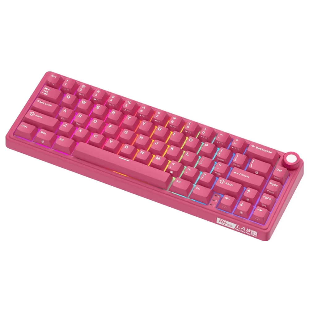 Mechanical Keyboard Royal Kludge RK R65-BR-XH RGB, Cream Switch, Hot Swappable, Wired, USB, Berry Red