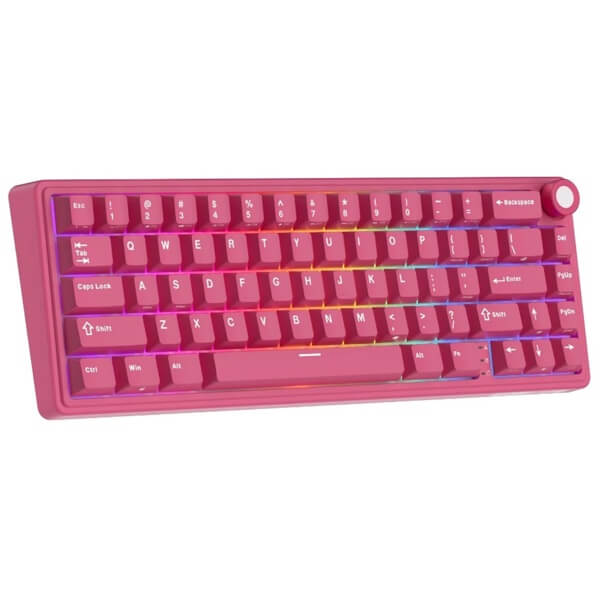 Mechanical Keyboard Royal Kludge R65 RGB, Cream Switch, Hot Swappable, Wired, USB, Berry Red
