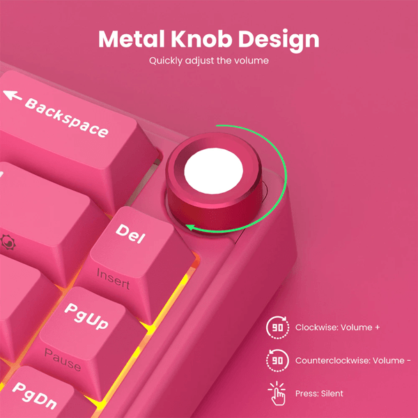 Mechanical Keyboard Royal Kludge R65 RGB, Cream Switch, Hot Swappable, Wired, USB, Berry Red