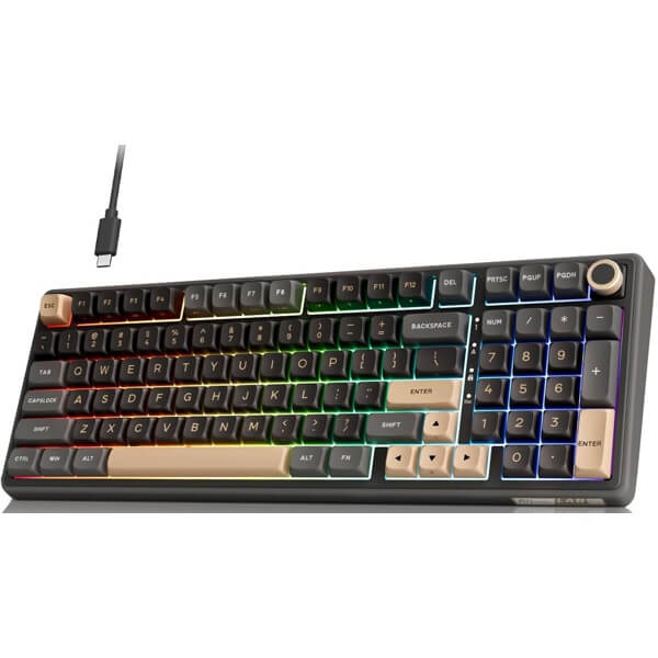 Mechanical Keyboard Royal Kludge RK R98Pro RGB, Beige Switch, Hot Swappable, Wired, Phantom