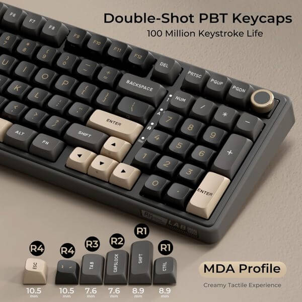 Mechanical Keyboard Royal Kludge RK R98Pro RGB, Beige Switch, Hot Swappable, Wired, Phantom