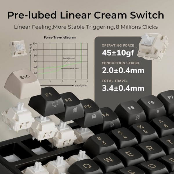 Mechanical Keyboard Royal Kludge RK R98Pro RGB, Beige Switch, Hot Swappable, Wired, Phantom