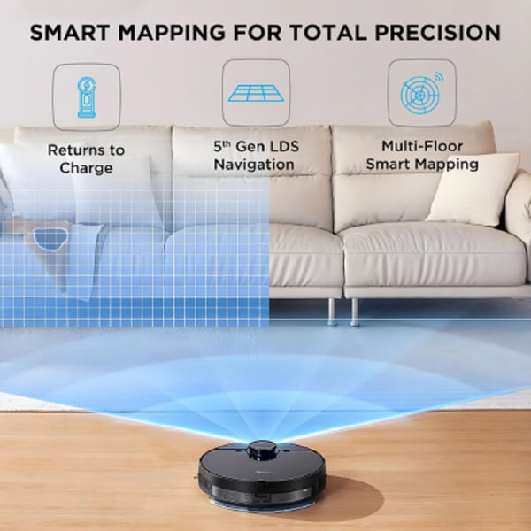 Robot Vacuum Cleaner Midea M7 EVO, 8000Pa, LDS, Black