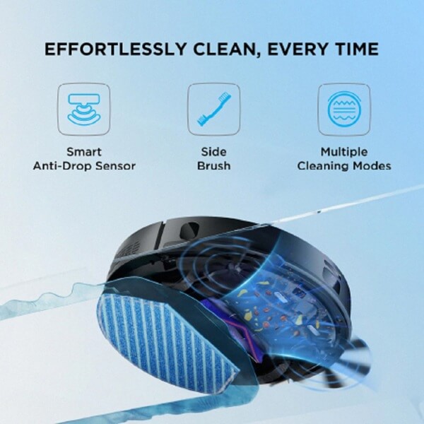 Robot Vacuum Cleaner Midea M7 EVO, 8000Pa, LDS, Black