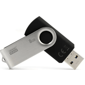 USB ფლეშ მეხსიერება Goodram UTS3-0080K0R11 UTS3, 8GB, USB3.2, Flash Memory, Black/Silver