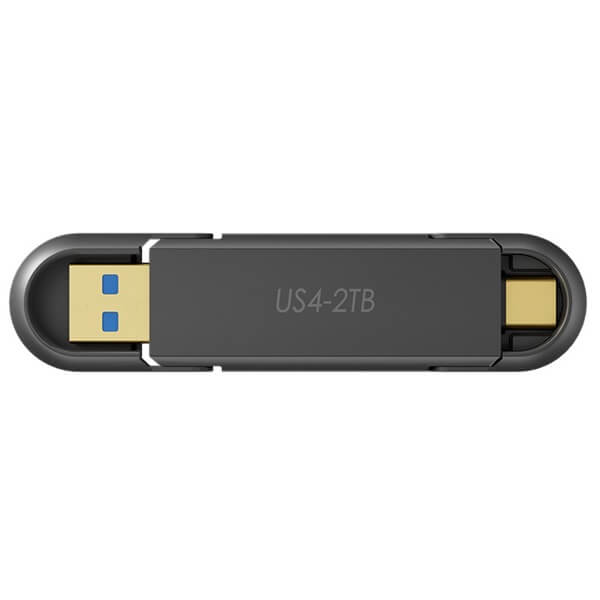 Flash Memory Kingspec US4-128, 128GB, USB3.0, Black