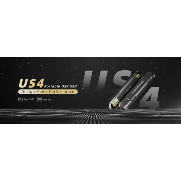 Flash Memory Kingspec US4-128, 128GB, USB3.0, Black
