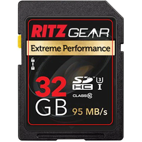 მეხსიერების ბარათი Ritz Gear RGPROSD32GB Extreme Performance, 32GB, SDHC, C10, U3, Black