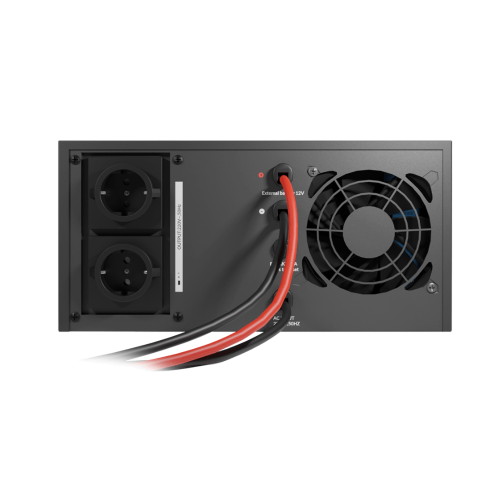 უწყვეტი კვების წყარო NJoy UPCSTLP812HAICP01B Aira 1200, Line Interactive, 1200VA/1000W, 2×Schuko, LCD, UPS, Black