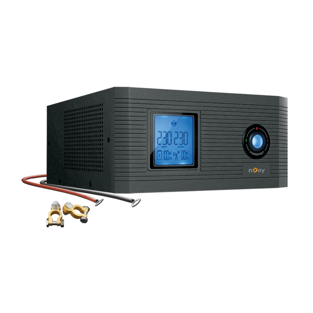 უწყვეტი კვების წყარო NJoy UPCSTLP812HAICP01B Aira 1200, Line Interactive, 1200VA/1000W, 2×Schuko, LCD, UPS, Black