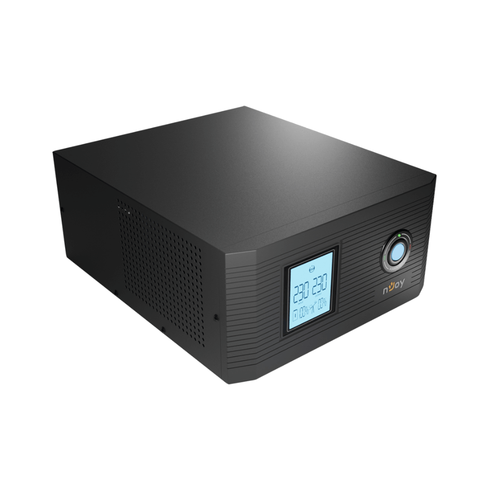 უწყვეტი კვების წყარო NJoy UPCSTLP812HAICP01B Aira 1200, Line Interactive, 1200VA/1000W, 2×Schuko, LCD, UPS, Black