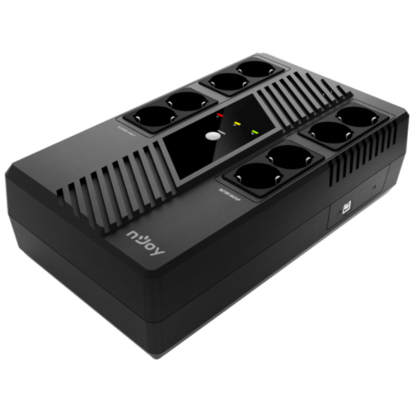UPS NJoy UPCSBLS660TTOAZ01B Token 600, Line Interactive, 600VA/360W, USB, 8×Schuko, Black